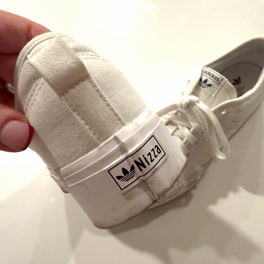 ADIDAS•white Nizza canvas platform lace up sneakers 10 - Picture 5 of 10